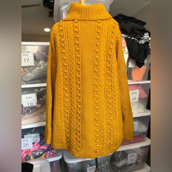 Talbots Mustard Cowl Neck Sweater - Picture 4 of 8